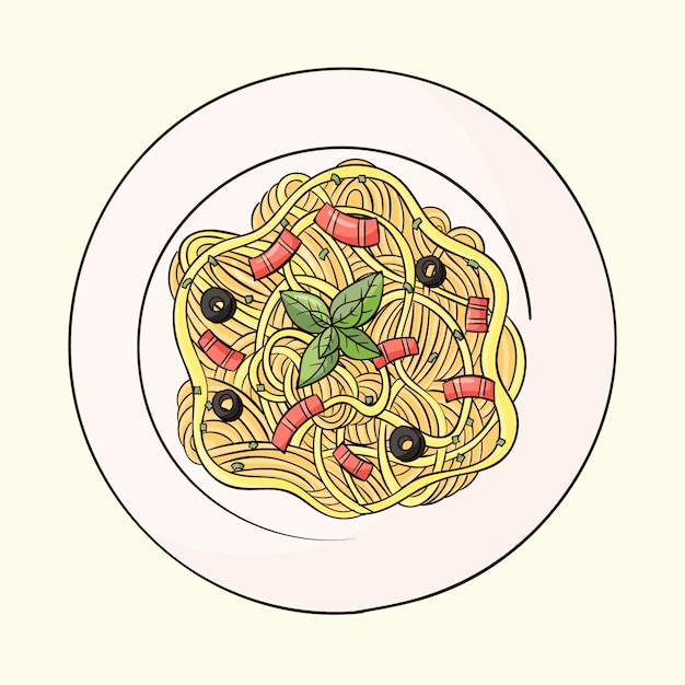 Hand drawn italian cuisine illustration