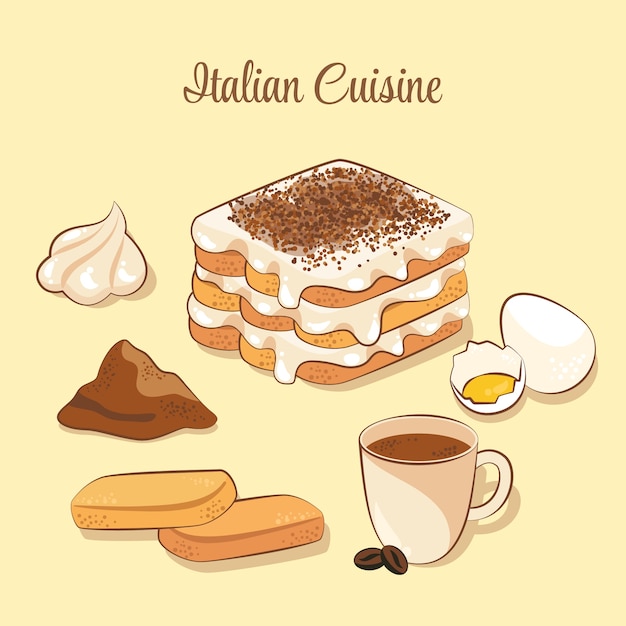 Free Vector hand drawn italian cuisine illustration