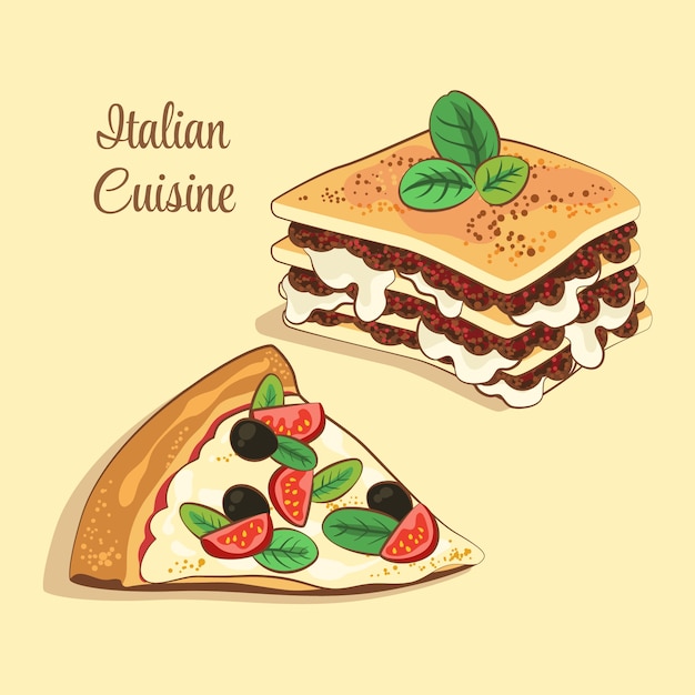 Free Vector hand drawn italian cuisine illustration