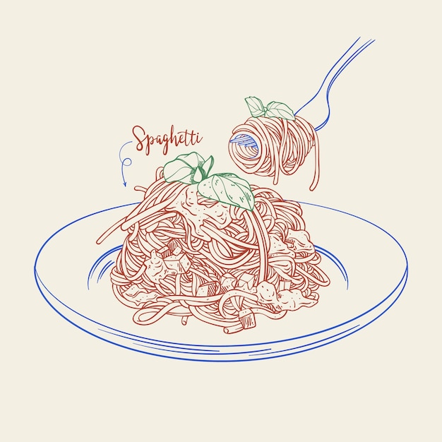 Free Vector hand drawn italian cuisine illustration