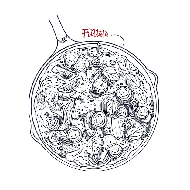 Hand drawn italian cuisine illustration