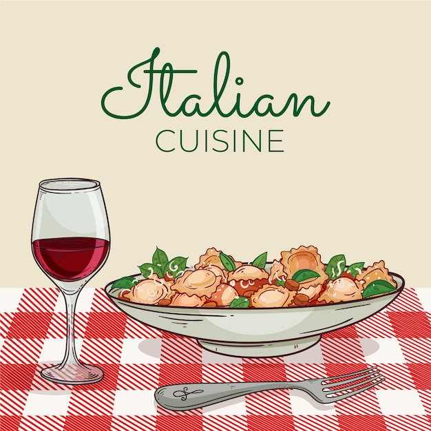 Free Vector hand drawn italian cuisine