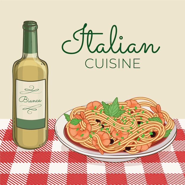 Free Vector hand drawn italian cuisine