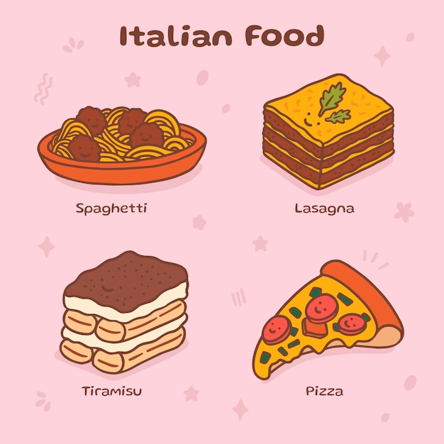 Free Vector hand drawn italian cuisine