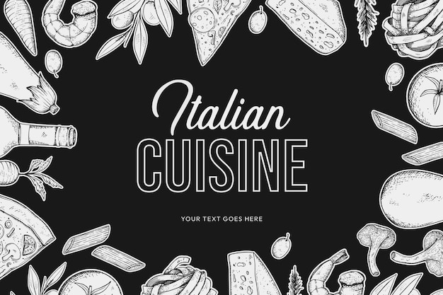 Hand drawn italian cuisine