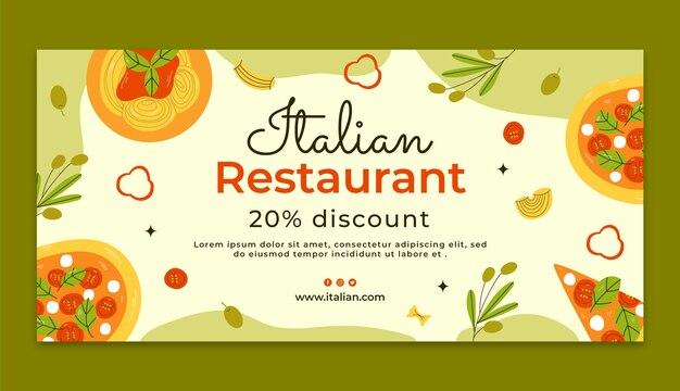 Hand drawn italian restaurant template