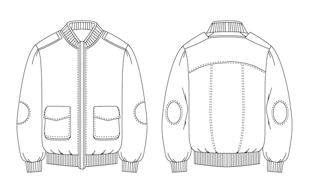 Free Vector hand drawn jacket  outline illustration