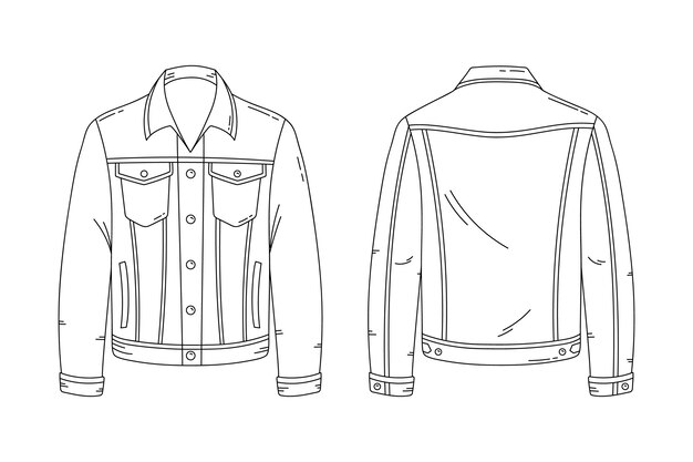 Hand drawn jacket  outline illustration