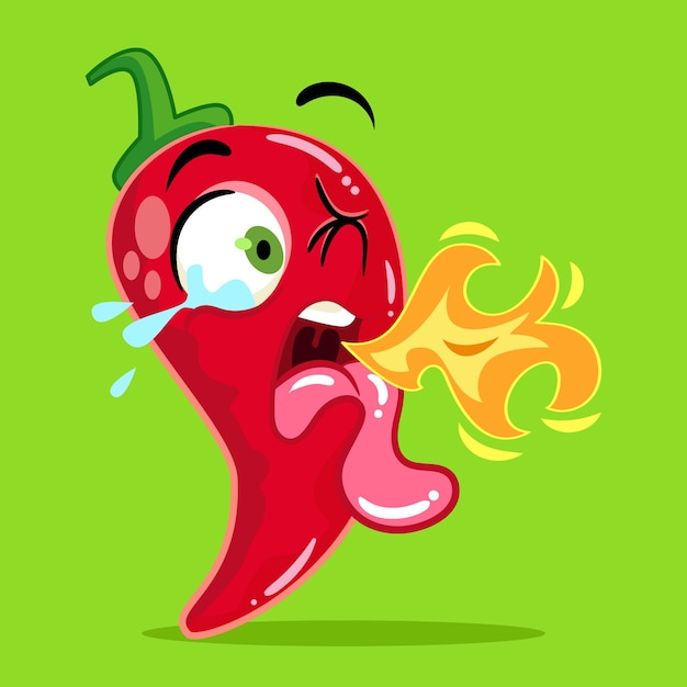 Free Vector hand drawn jalapeno  cartoon illustration