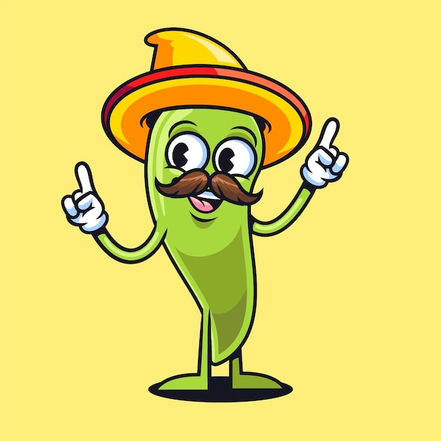 Free Vector hand drawn jalapeno cartoon illustration