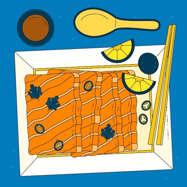 Free Vector hand drawn japan food illustration