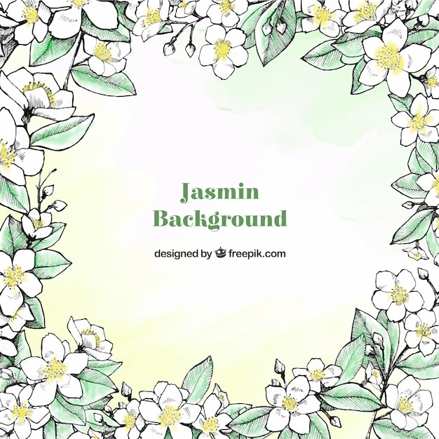 Free Vector hand drawn jasmine background