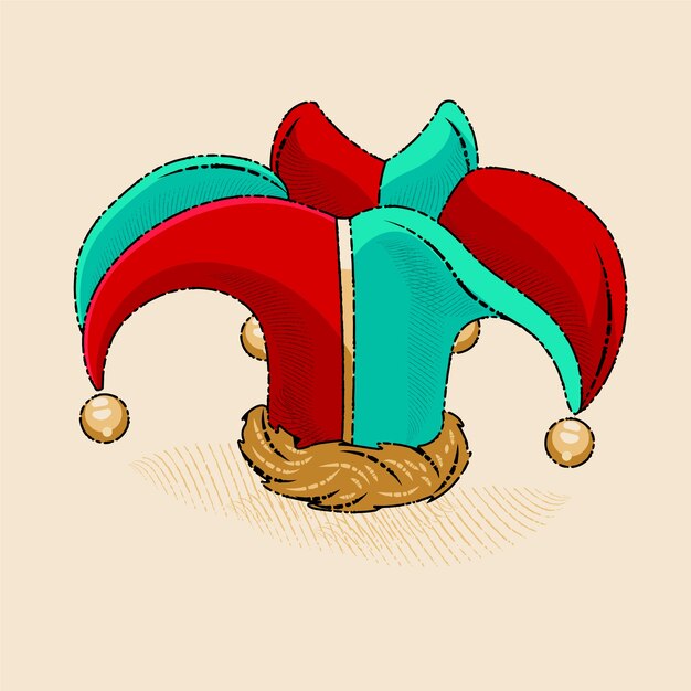 Hand drawn jester  hat illustration