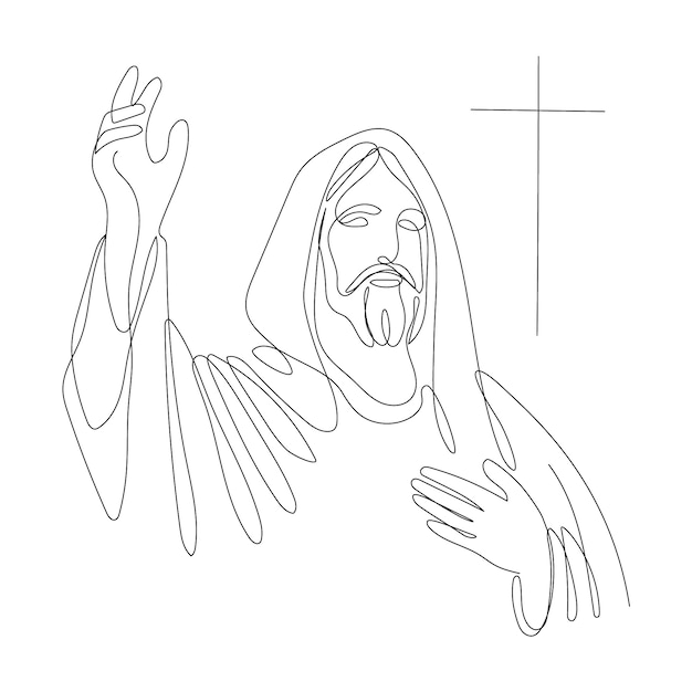 Free Vector hand drawn jesus drawing illustration