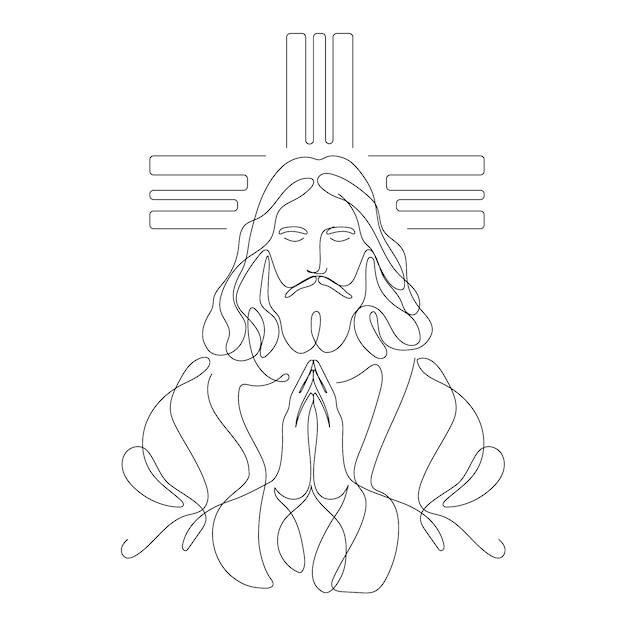 Hand drawn jesus drawing illustration