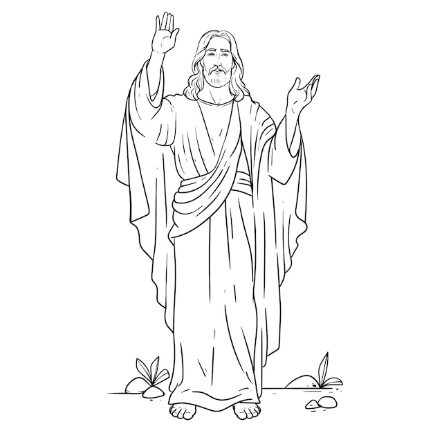 Free Vector hand drawn jesus drawing illustration