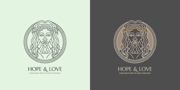 Free Vector hand drawn  jesus logo design