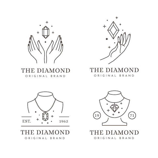 Hand drawn jewelry logo collection