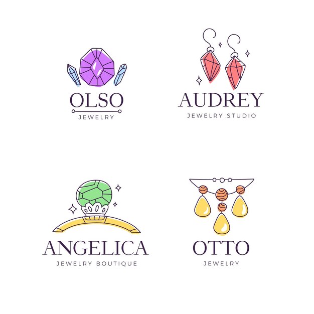 Hand drawn jewelry logo collection