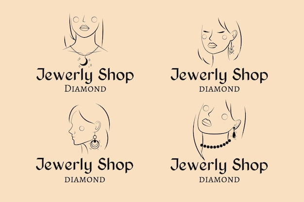 Hand drawn jewelry logo collection