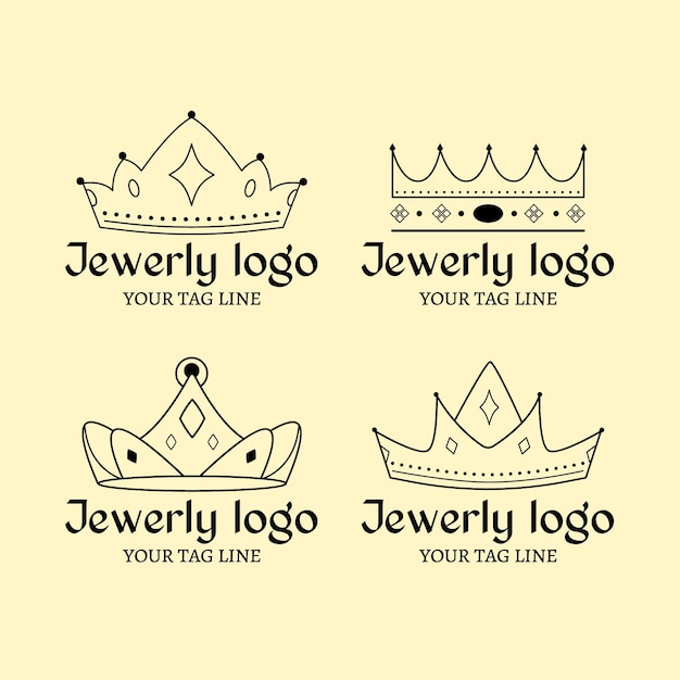 Free Vector hand drawn jewelry logo collection