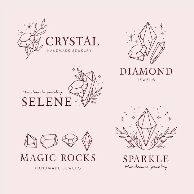 Hand drawn jewelry logo collection