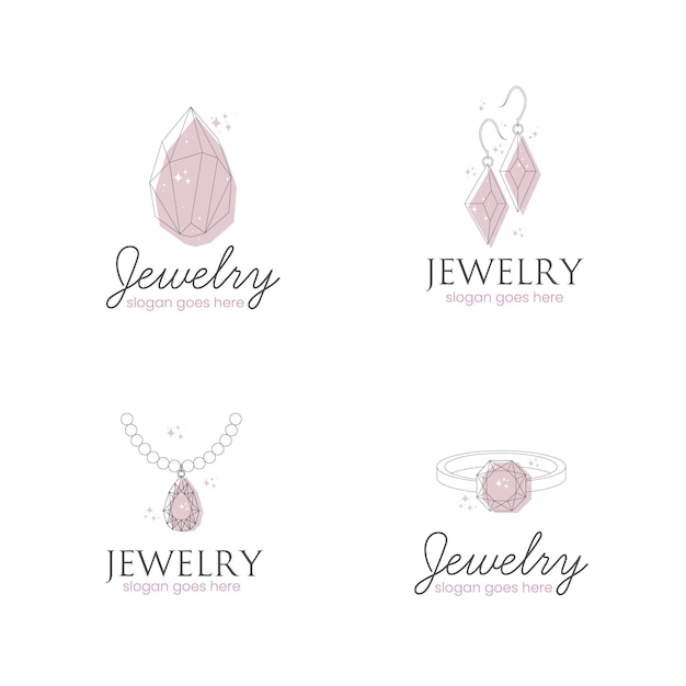 Free Vector hand drawn jewelry logo pack