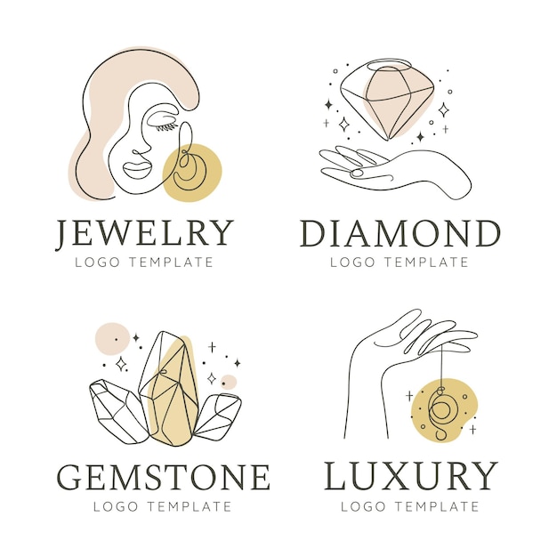 Hand drawn jewelry logo set