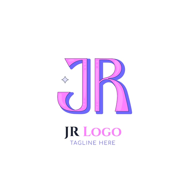 Free Vector hand drawn jr logo template