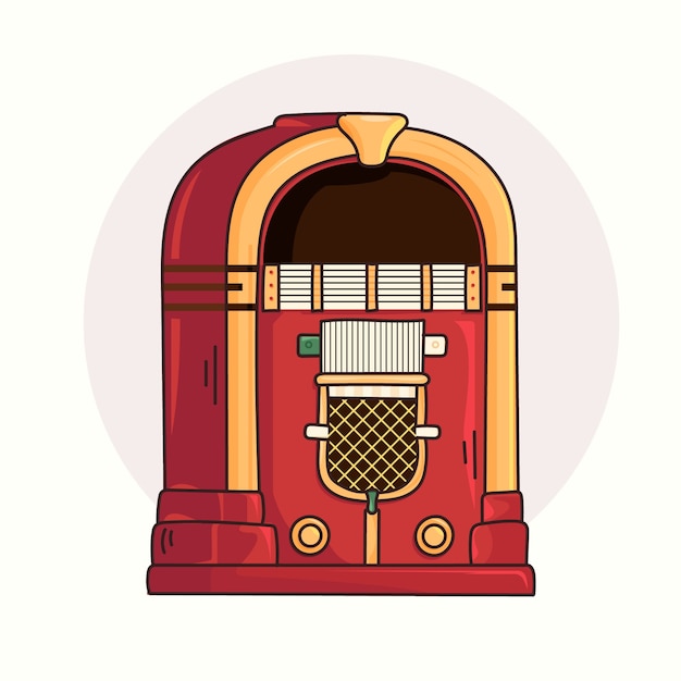 Hand drawn jukebox illustration