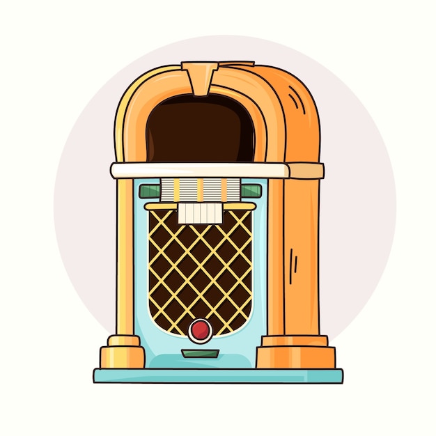 Hand drawn jukebox illustration