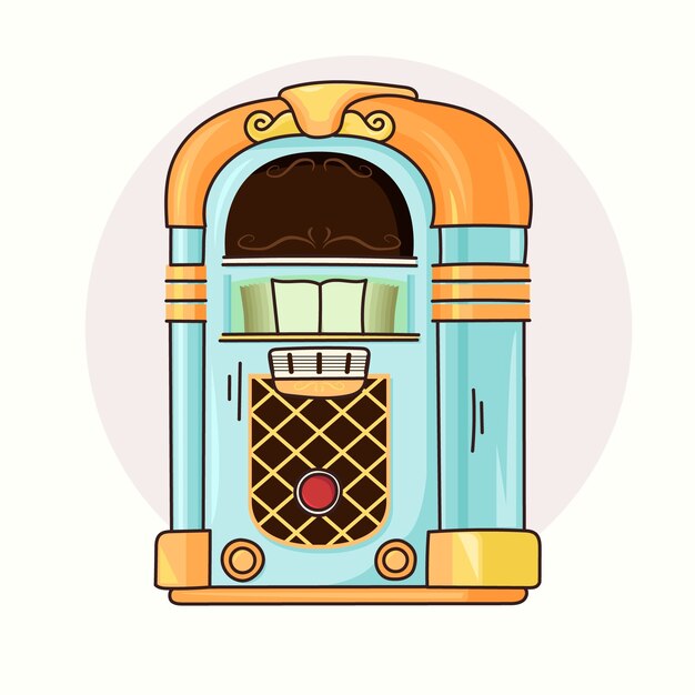 Hand drawn jukebox illustration