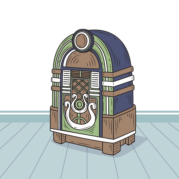 Free Vector hand drawn jukebox illustration