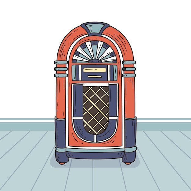 Free Vector hand drawn jukebox illustration