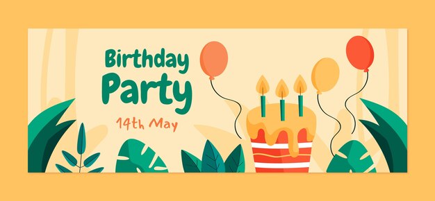 Hand drawn jungle birthday facebook cover