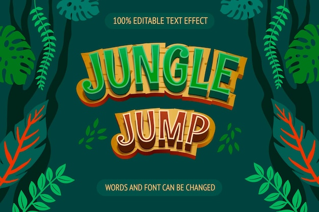 Free Vector hand drawn jungle text effect