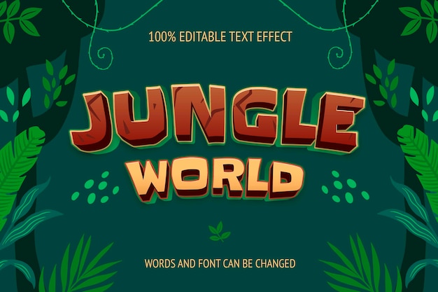 Free Vector hand drawn jungle text effect