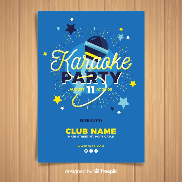 Free Vector hand drawn karaoke poster template