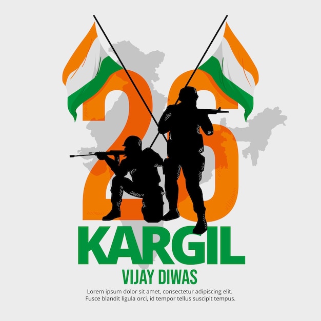 Free Vector hand drawn kargil vijay diwas illustration