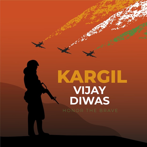 Free vector hand drawn kargil vijay diwas illustration