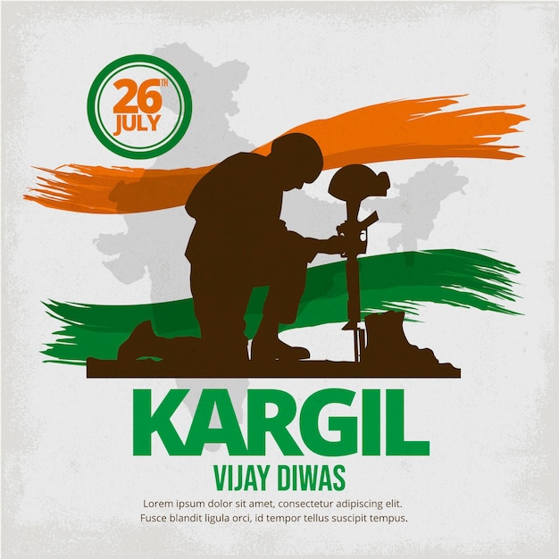 Free vector hand drawn kargil vijay diwas illustration