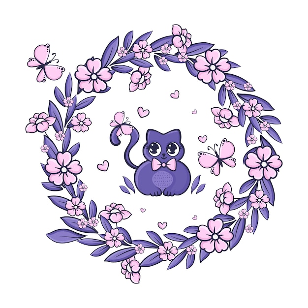 Free vector hand drawn kawaii animal illustration