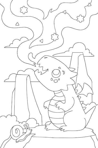 Free vector hand drawn kawaii coloring book illustration