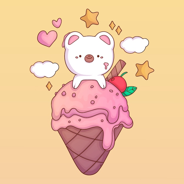 Free Vector hand drawn kawaii food illustration