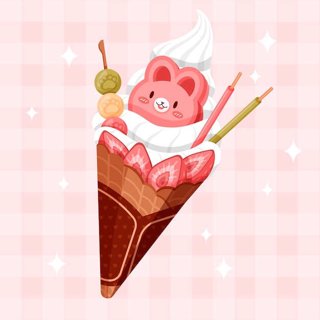 Free Vector hand drawn kawaii food illustration