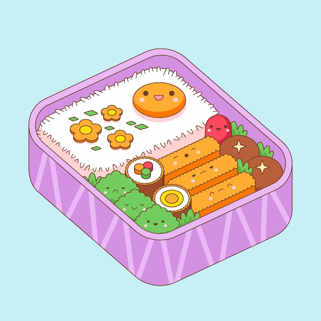 Free Vector hand drawn kawaii food illustration