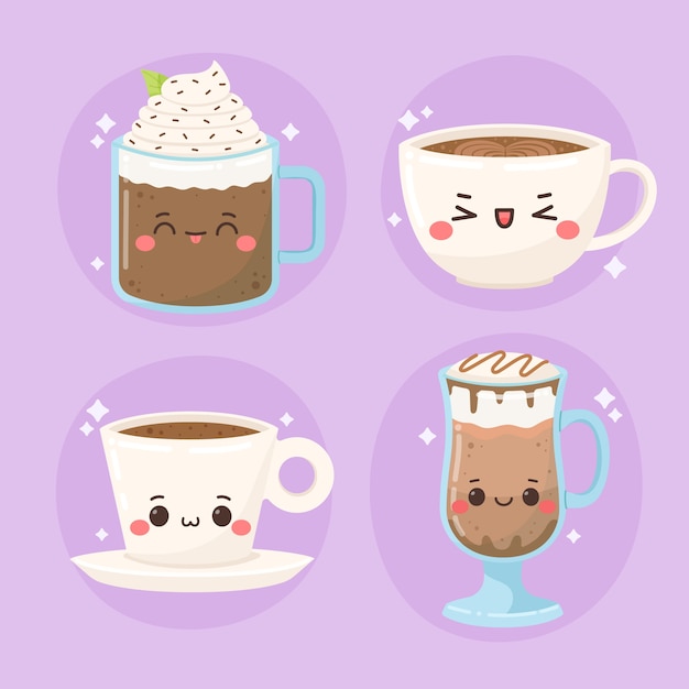 Free Vector hand drawn kawaii food illustrations