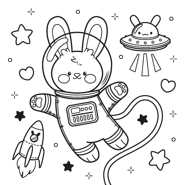 Hand drawn kawaii illustration