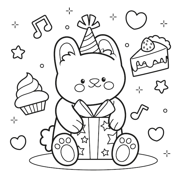 Free vector hand drawn kawaii illustration