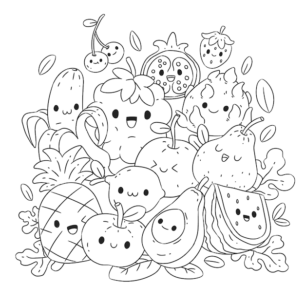 Free vector hand drawn kawaii illustration